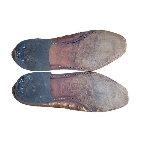 Vtg David  Eden Men\'s Oxford Shoes Size 11.5 Brown  Geniune Alligator Cap Toe main image 7